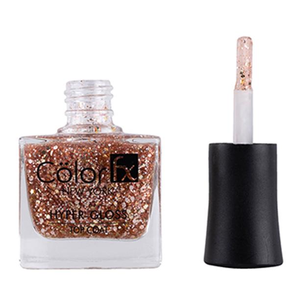 Color Fx Hyper-Gloss Top Coat Rose Gold Glitter finish 21 toxin free Non-yellowing - 173 9 ml