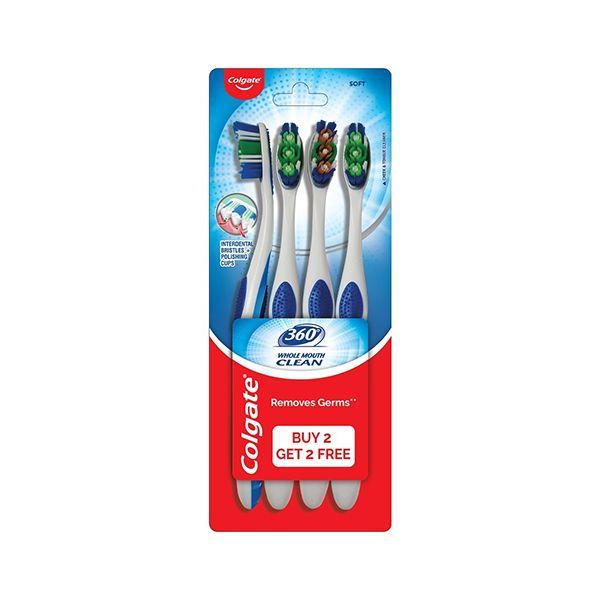 Colgate 360 Whole Mouth Clean Toothbrush - Soft (Buy 2 Get 2 Free) - Toothbrushes