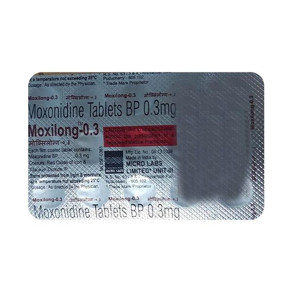 MOXILONG 0.3 Tablet 15's - Hypertension-Cen