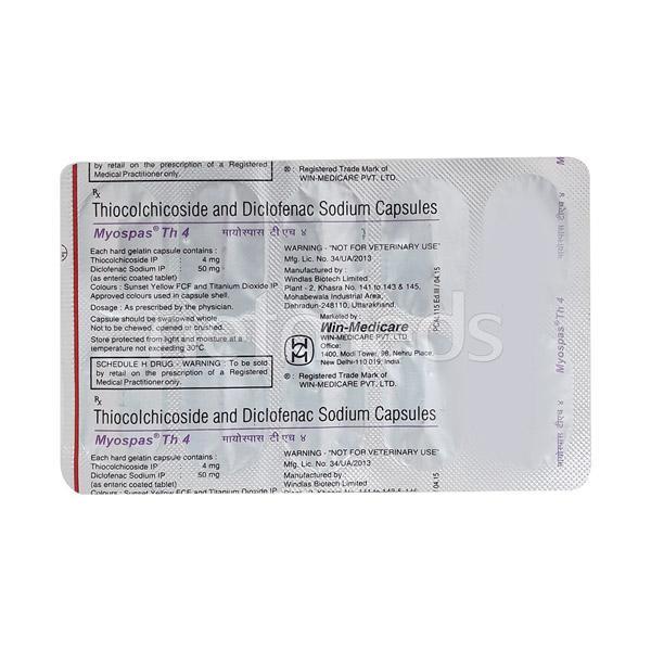 Myospas TH 4mg Capsule 10'S - Muscle Spasm-Mus