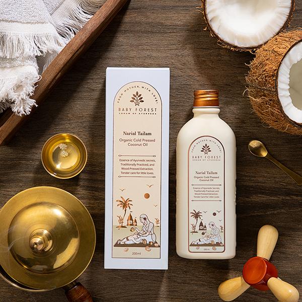 Baby Forest Narial Tailam- Organic Cold Pressed Coconut Oil 200 ml - Creams, Lotions & Oils