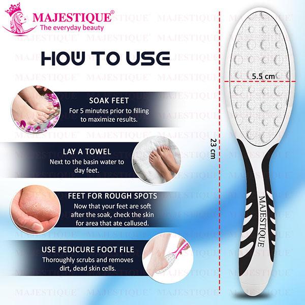 Majestique Dual Side Foot Scrubber, Heel Scraper for Feet, Hands, and Body - Color May Vary 1's - Callus Shavers & Stones