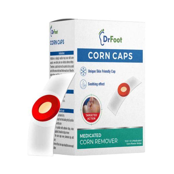 Netmeds | Dr foot Corn Caps 40 Strips Medicated Plaster Bandage Skin Friendly Cap 1's