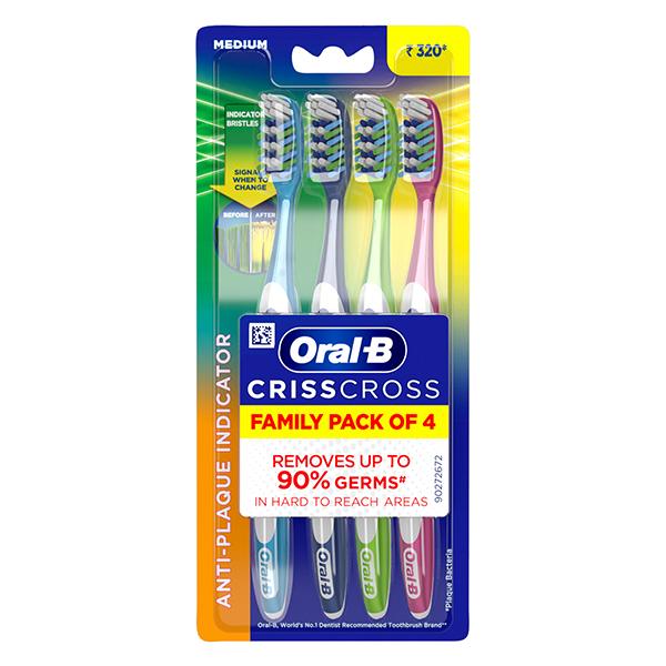 Netmeds | Oral B Criss Cross - Family toothbrushes - Medium 4's