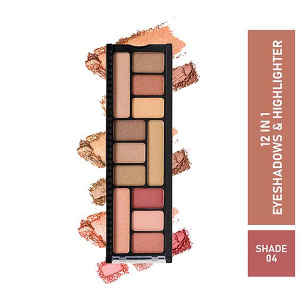 Netmeds | Half N Half 12 in 1 Eyeshadow & Highlighter MK-15 - 04 12gm