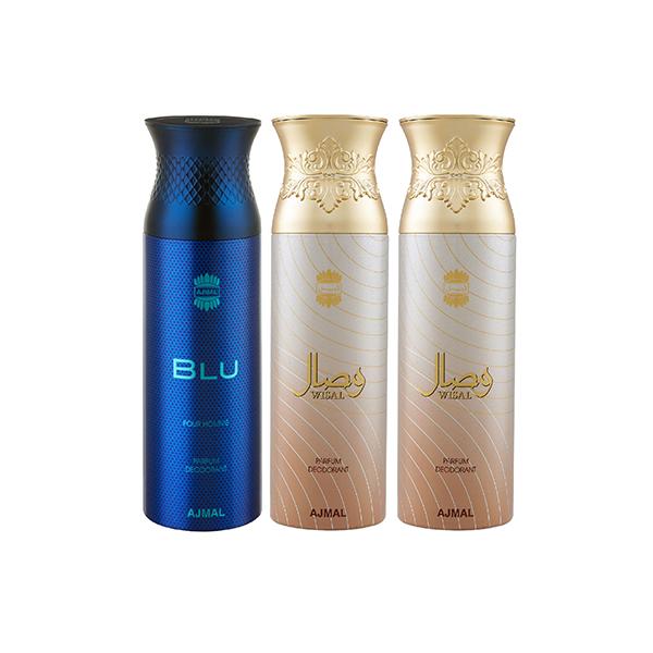 Netmeds | Ajmal Blu Wisal Deo Wisal Deodorant Spray (Pack of 3) 200 ml