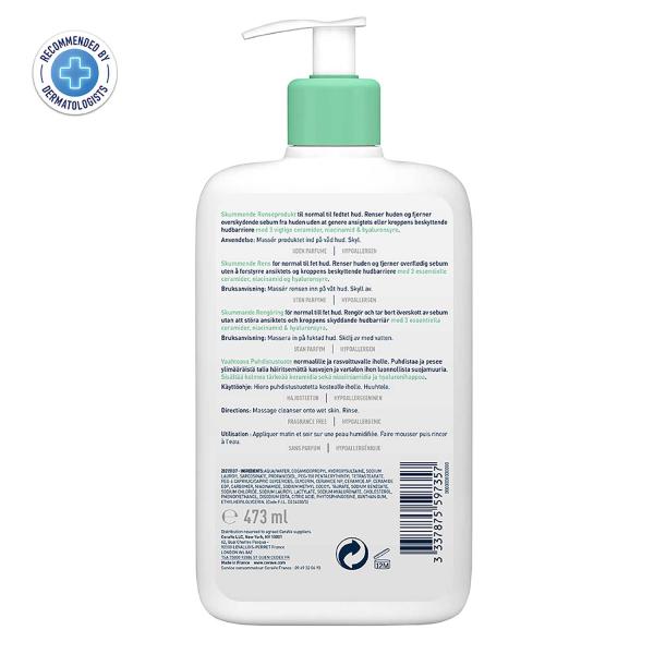 CeraVe Foaming Cleanser For Normal To Oily Skin 473 ml - Face Wash & Cleansers
