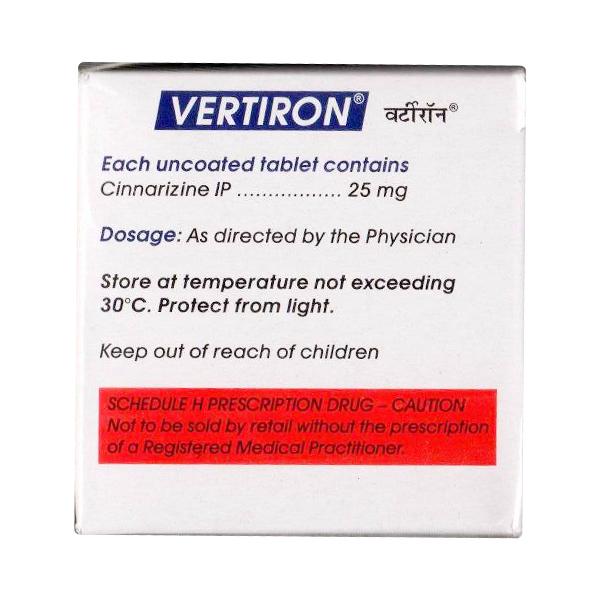 Vertiron 25mg Tablet 25'S - Vertigo-Ant
