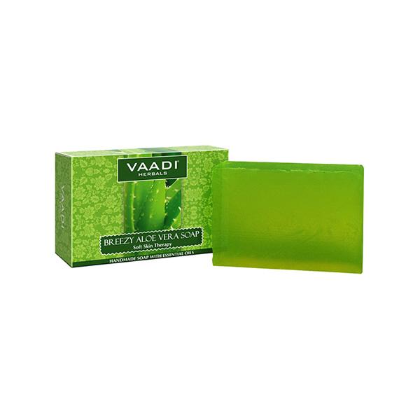 Netmeds | Vaadi Herbals Handmade Soap - Breezy Aloe Vera 75 gm