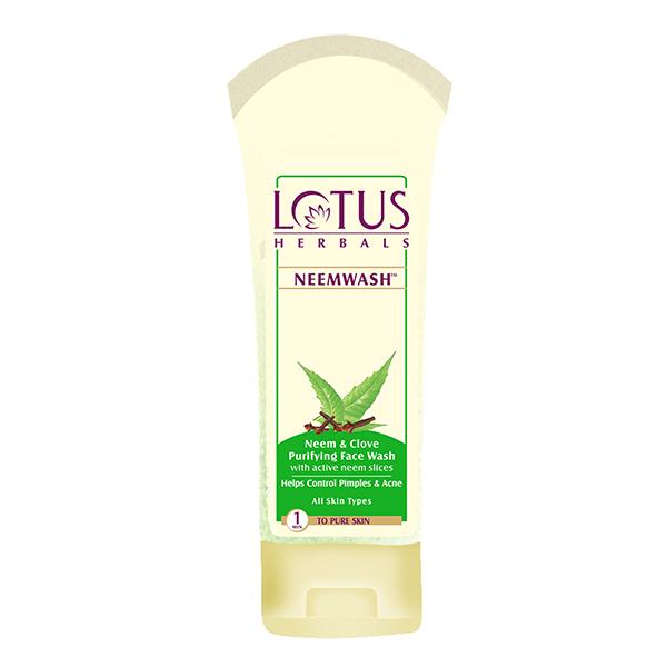 Netmeds | Lotus Herbals Neem Wash Neem & Clove Purifying Face Wash 120 gm