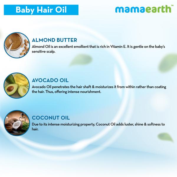Mamaearth Babies Nourishing Hair Oil -With Almond & Avocado Oil 200ml - Creams, Lotions & Oils