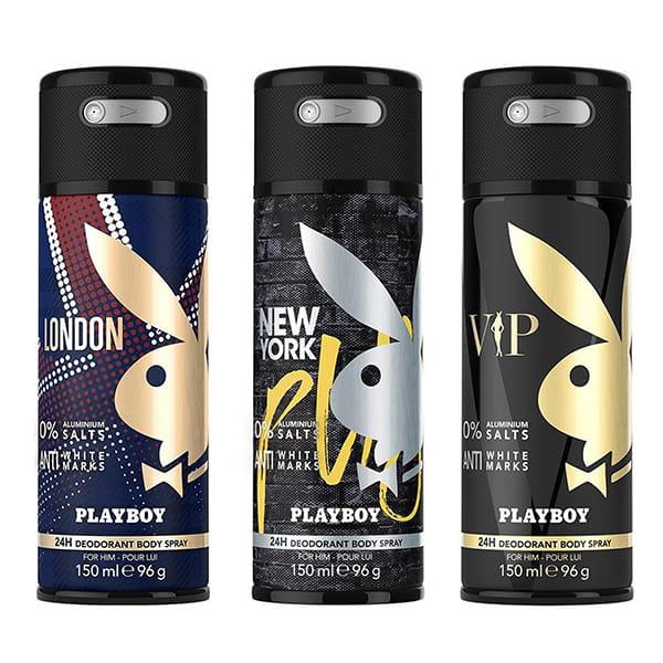 Playboy VIP + London + New York Deo New Combo Set - Pack of 3 Mens 450 ml