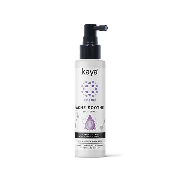 Kaya Acne Soothe Body Spray - Prevents Body Acne, Breakouts, Unclog Pores, For Smooth & Acne & Blemish Free Skin 100 ml - Lotions & Creams