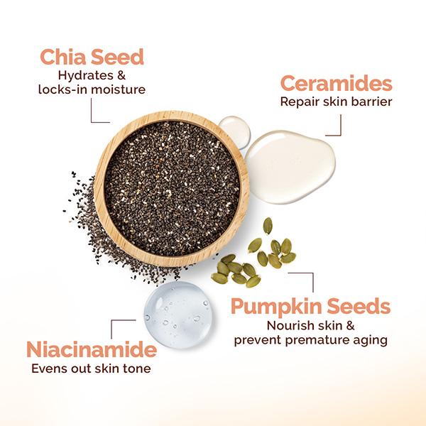 Mamaearth Chia Hydra-Calm Face Pack with Chia Seed & Ceramides for Healthy Skin Barrier 200 gm - Face Packs