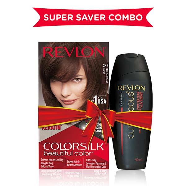 Revlon ColorSilk Hair Color with Keratin - 3RB Dark Mahogany Brown 91.85 ML - Crème
