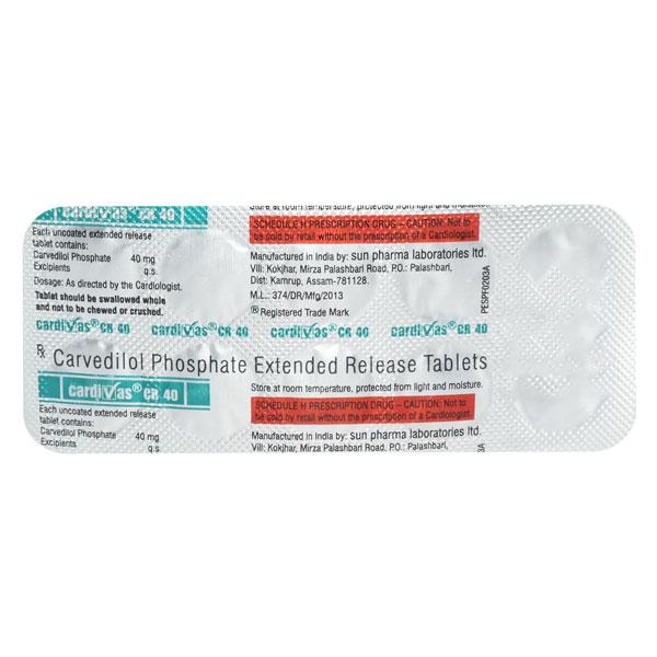 Cardivas CR 40mg Tablet 10'S - Hypertension-Bet