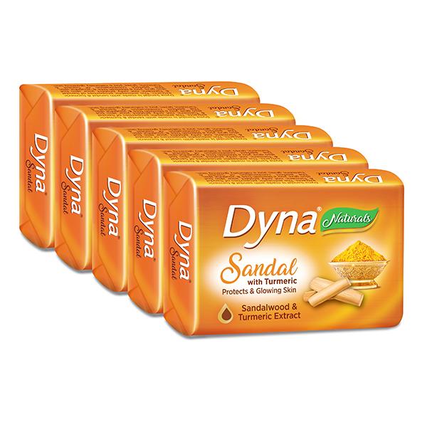 Dyna Naturals Soap - Sandal & Turmeric (Pack of 5 x 100gm)