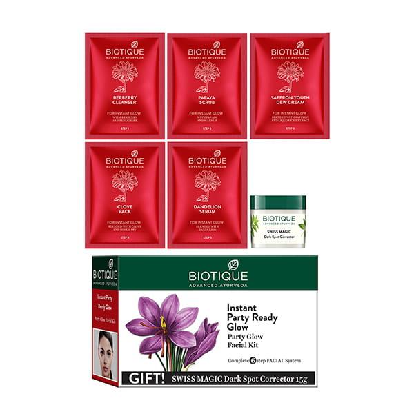 Netmeds | Biotique Party Ready Instant Glow Facial Kit 65 gm