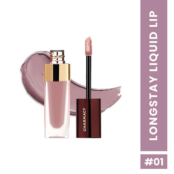 Netmeds | Charmacy Milano Stunning Longstay Liquid Lip Lipstick - Mocha Matt 01 5.6 ml