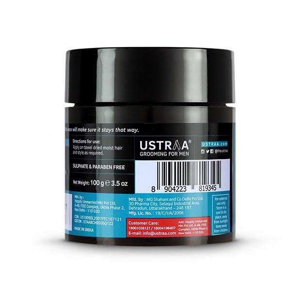 Ustraa Hair Wax for Men with apple cider vinegar Strong Hold - Wet Look 100 gm - Hair Gels & Waxes
