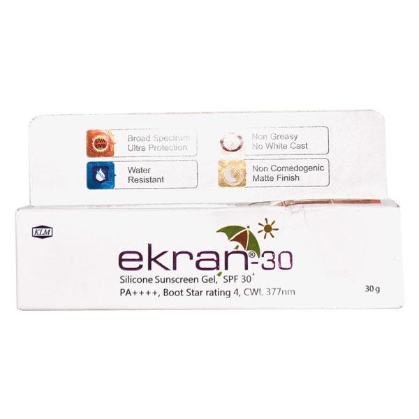 Netmeds | Ekran SPF 30 Pa++++ Silicon Sunscreen Gel(Topical) 30gm