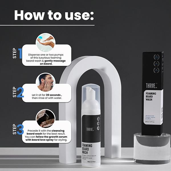 ThriveCo Foaming Beard Wash To Reduce Shedding 80 ml - Beard Wash