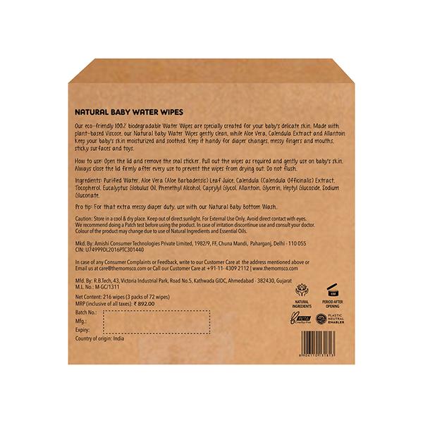 The Moms Co. Baby Water Wipes (Pack of 3) 1's - Rash Creams