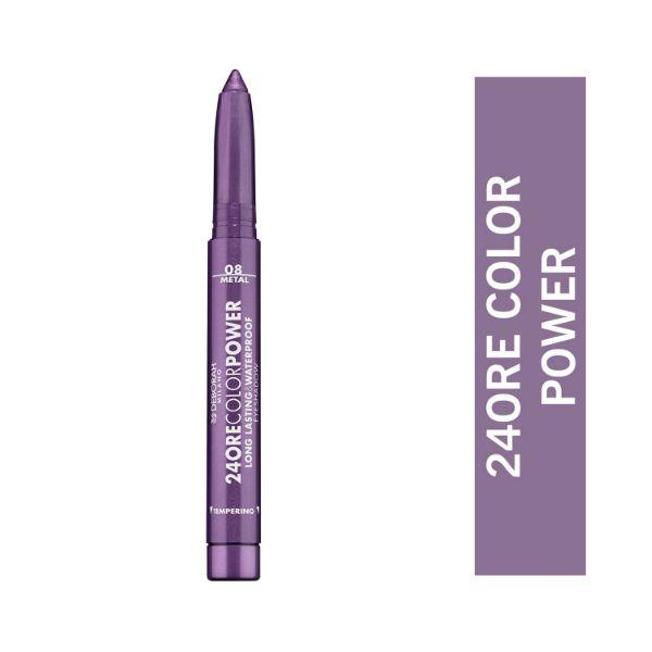 Deborah Milano 24Ore Color Power Long Lasting & Waterproof Eyeshadow Stick 08 Deep Purple 1.4 gm