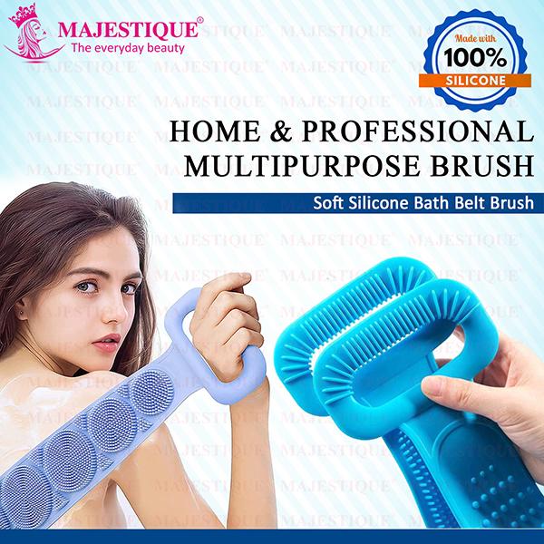 Majestique Bath Silicone Shower Scrubber Easy Clean Exfoliating Body Loofah, Suitable For All Kinds 1's - Loofahs & Sponges