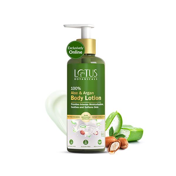Netmeds | Lotus Botanicals 100% Aloe & Argan Body Lotion, For All Skin Types 280 ml