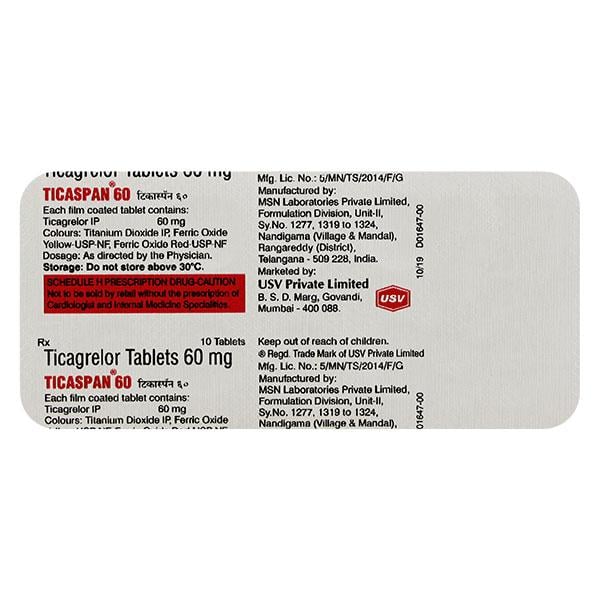 TICASPAN 60 Tablet 10's - Blood Clot-Ant