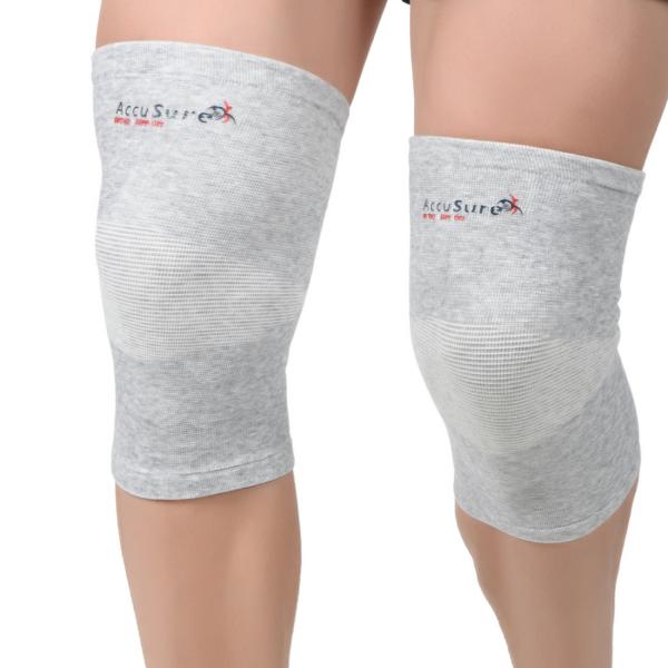 Netmeds | AccuSure Orthopedic Pain Relief Bamboo Yarn Knee Cap - Gray (M) 1's