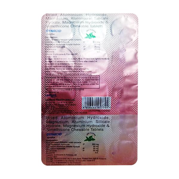 DYNACID Mint Flavour Chewable Tablet 15's