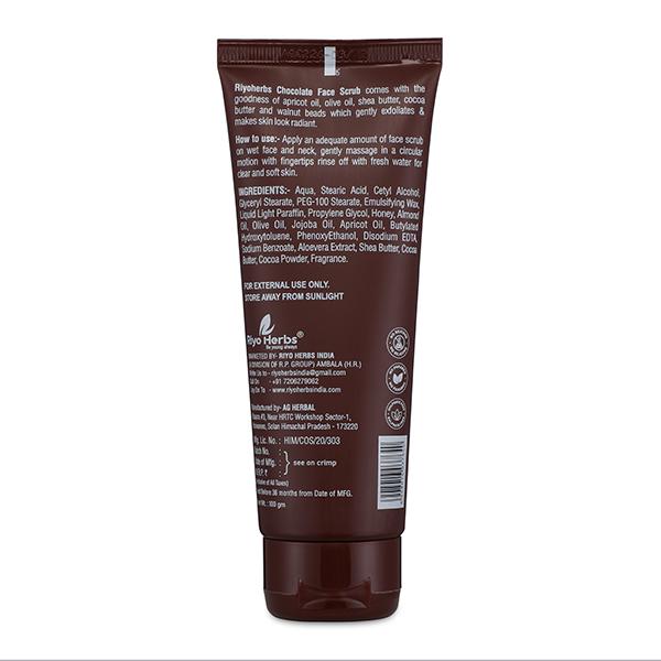 Riyo Herbs Chocolate Face Scrub - Apricot Oil & Cocoa Butter 100 gm - Face Scrubs