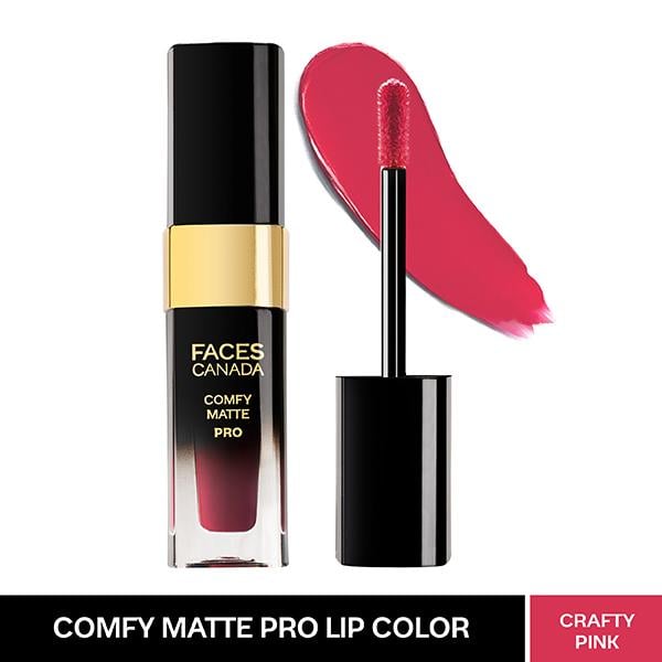 Netmeds | Faces Canada Comfy Matte Pro Liquid Lipstick - Crafty Pink 05, 5.5 ml 10HR Stay No Dryness
