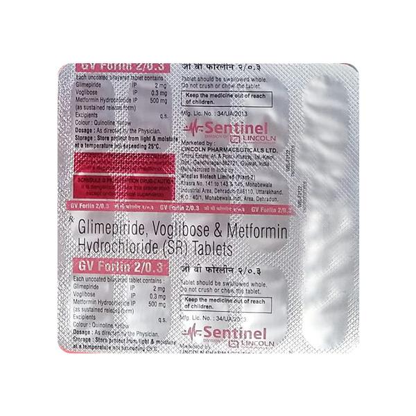 GV FORLIN 2/0.3 Tablet 15's - Diabetes-Ant
