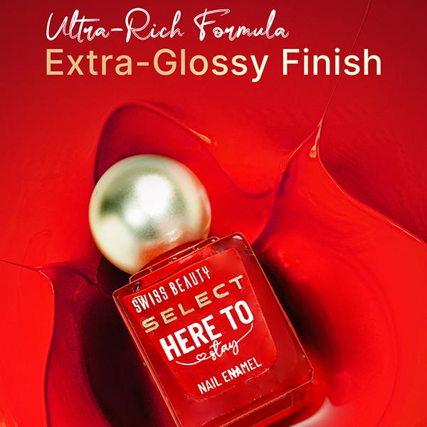 Swiss Beauty Select Here To Stay Nail Enamel With High Gloss Finish Chunky Gold 12 ml - Nail Polish