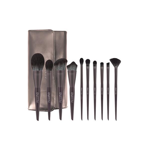 Netmeds | ALLURE Professional Makeup Brush Set with makeup brushes bag (Pack of 10) 1's