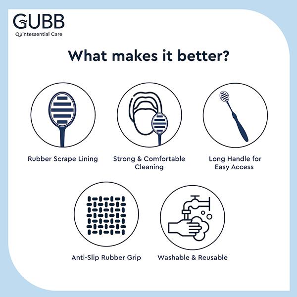 GUBB T+ Tongue Cleaner - Pink 25 gm - Floss & Tongue Cleaners