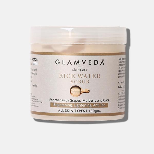 Glamveda Rice Water Brightening Face Scrub 100 gm - Face Scrubs