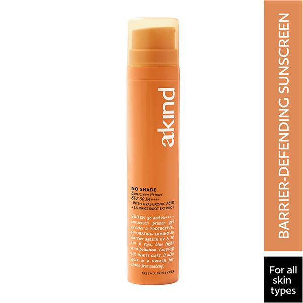 Netmeds | Akind No Shade Sunscreen Primer SPF 50 PA+++ 50 ml