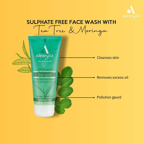 Aaranyaa Sulphate Free Face Wash Tea Tree Moringa 110 ml - Face Wash & Cleansers
