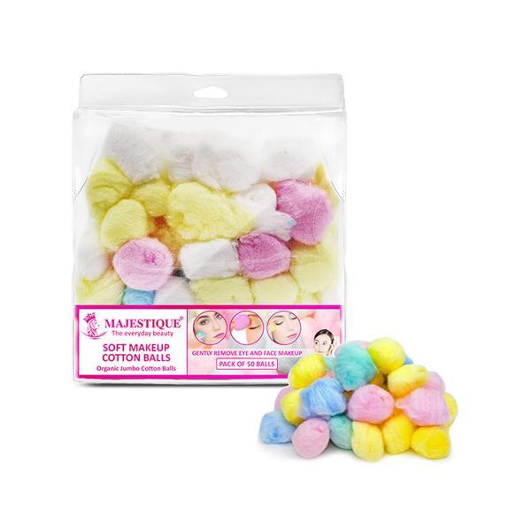 Netmeds | Majestique Natural Cotton Ball for Make-Up FC69 Nail Polish Removal 50 Pcs - Color May Vary 1's