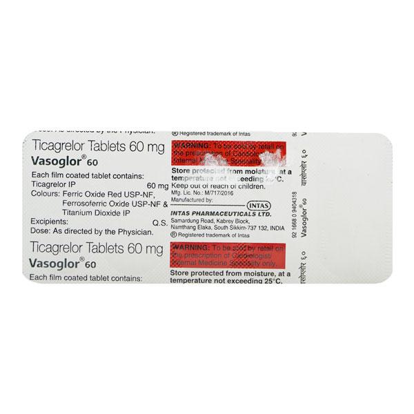 VASOGLOR 60 Tablet 10's - Blood Clot-Ant