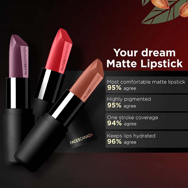 Faces Canada Festive Glam - Weightless Matte Lipstick - Hot Plum & Fuschia Wave 4.5gm each 2's - Lipsticks