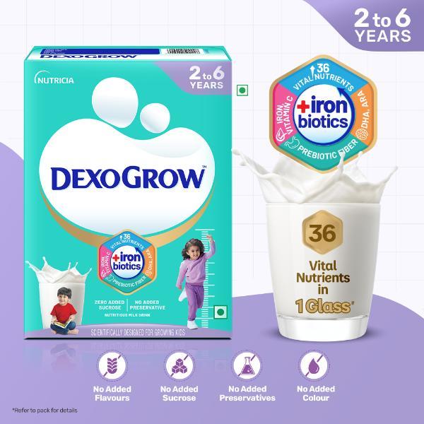 Nutricia DexoGrow Nutritious Milk Drink Powder with Zero Added Sucrose ( 2-6 year) (Refill Pack) 400 g - Nutrition Supplements