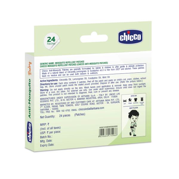 Chicco Baby Anti Mosquito Natural Protection Patches 24's - Mosquito Repellent