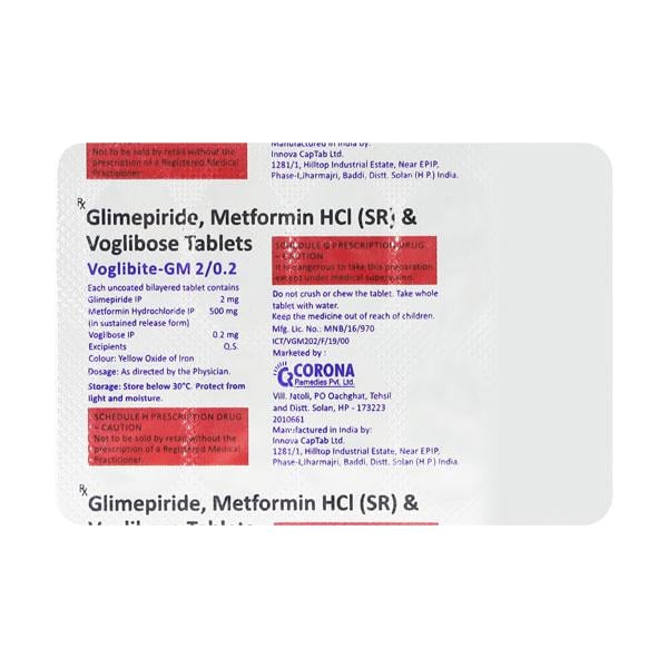 Voglibite GM 2/0.2 Tablet 10'S - Diabetes-Ant