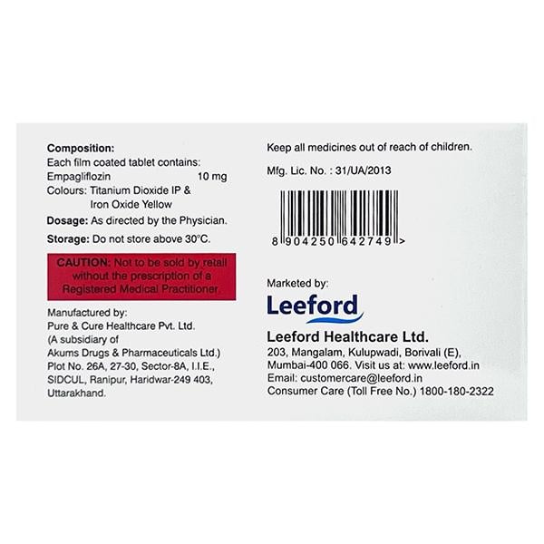 EMPIFORD 10 Tablet 10's - Diabetes-Ant