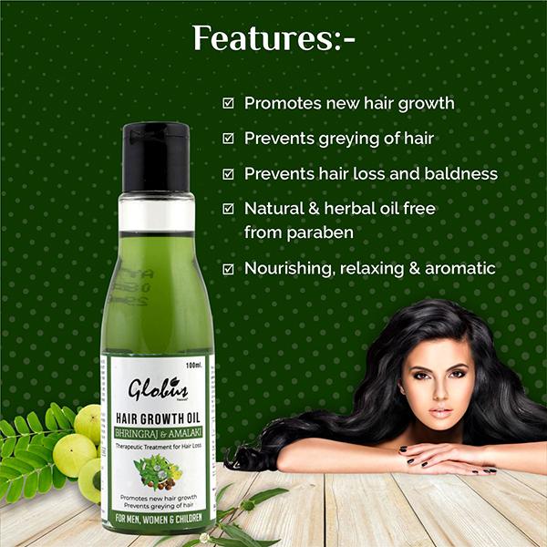 Globus Naturals Bhringraj & Amalaki Hair Growth Oil 100 ml - Hair Oils